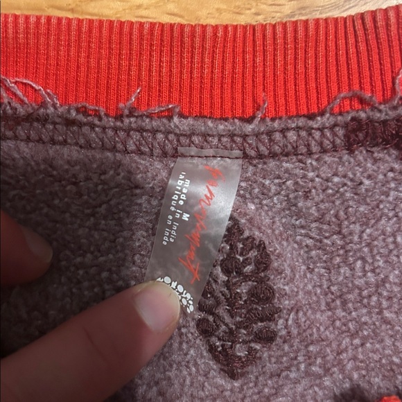 Free People x Pure Barre Sweatshirt Intercept pullover. Oxblood red. Medium - Picture 3 of 5